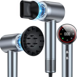 Hair Dryer, 160000 RPM High Speed 200 Million Ionic Blow Dryer, Professional Hair Blow Dryer with Diffuser and Nozzle for Home, Travel & Salon Use, 120V