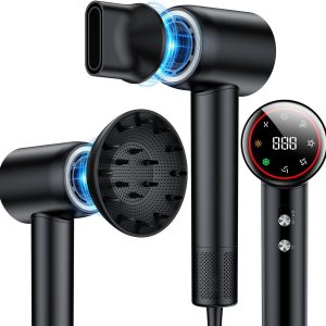 Föhn,160.000 U/min Hochgeschwindigkeits Haartrockner, 200 ionen Haartrockner verwendet für schnelles Trocknen, geräuscharme Thermocontrol Föhn mit Diffusorr & zubehör